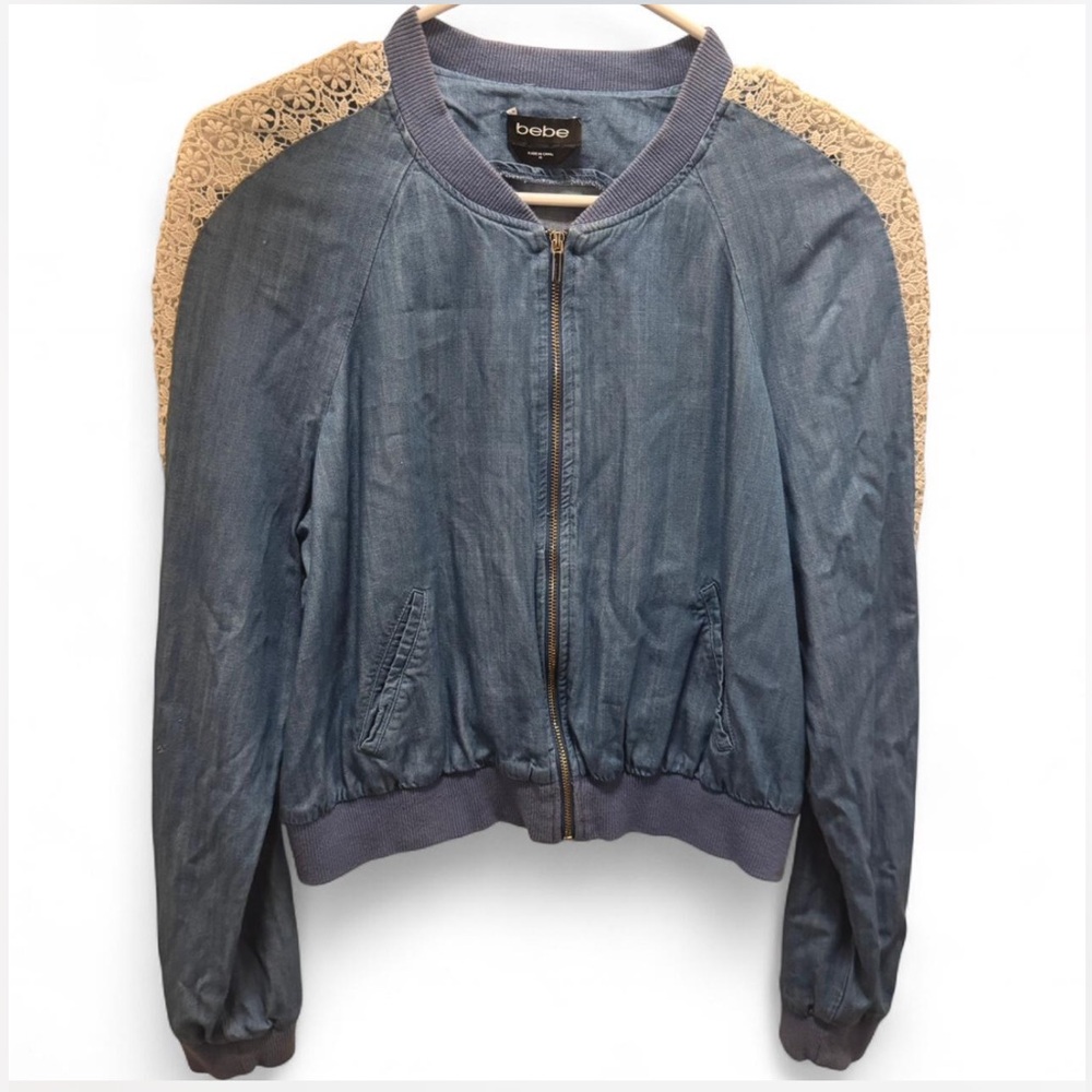 bebe Light Denim Blue Jean Jacket